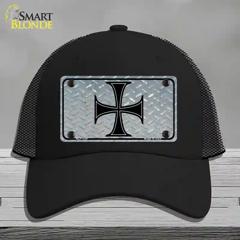 HAT01-MLP-039 Maltese Cross Novelty License Plate Hat, Mesh - Black