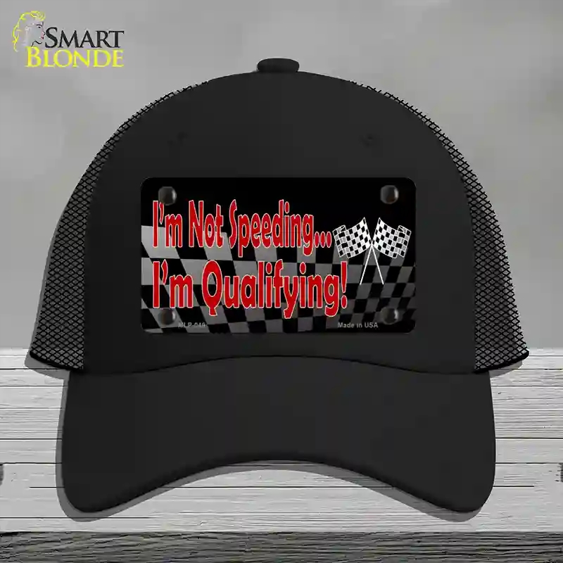 HAT01-MLP-048 Im Qualifying Novelty License Plate Hat, Mesh - Black