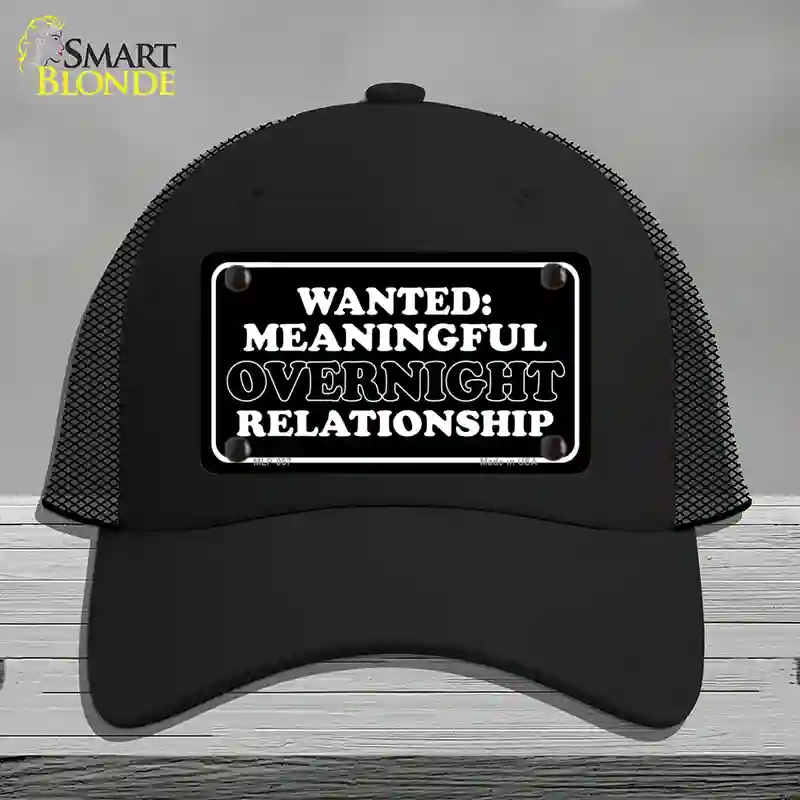 HAT01-MLP-057 Wanted Meaningful Overnight Relationship Novelty License Plate Hat, Mesh - Black