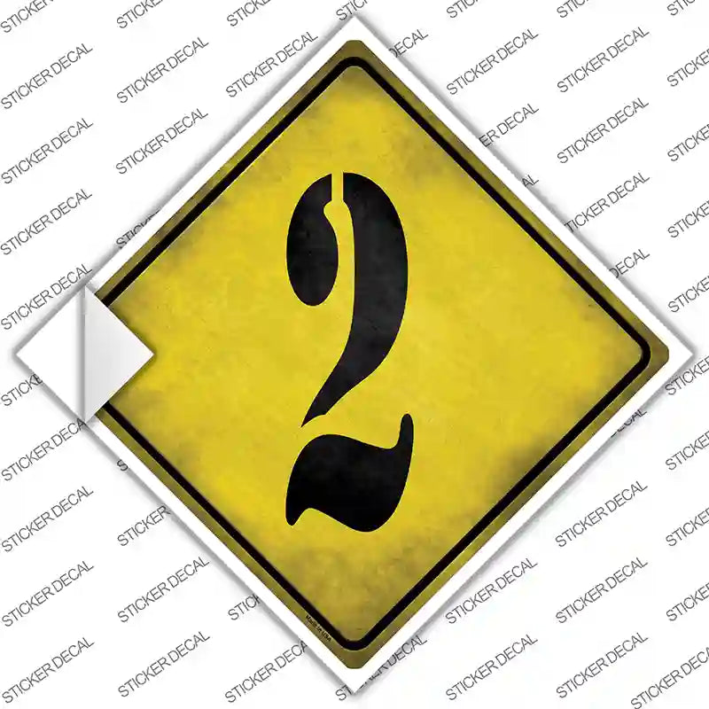 CX-299s-S Number 2 Xing Novelty Diamond Sticker Decal, Small