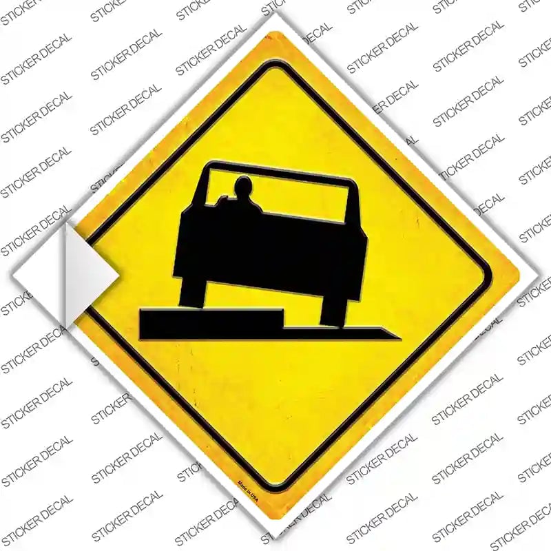 CX-396s-S Uneven Pavement Novelty Diamond Sticker Decal, Small