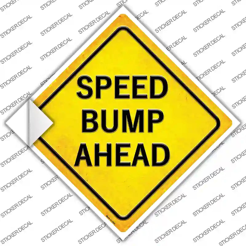 CX-416s-L Speed Bump Ahead Novelty Diamond Sticker Decal, Large