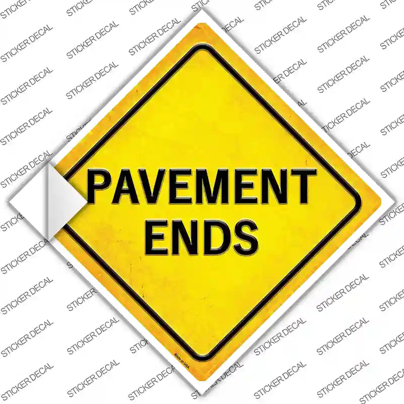 CX-423s-L Pavement Ends Novelty Diamond Sticker Decal, Large