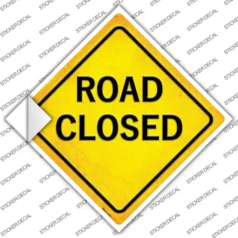 CX-467s-L Road Closed Novelty Diamond Sticker Decal, Large