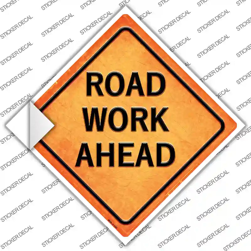CX-490s-XL Road Work Ahead Novelty Diamond Sticker Decal, Extra Large