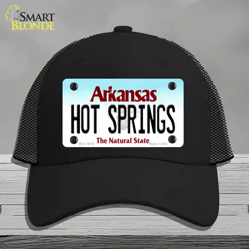 HAT01-MLP-10032 Hot Springs Arkansas Novelty License Plate Hat, Mesh - Black