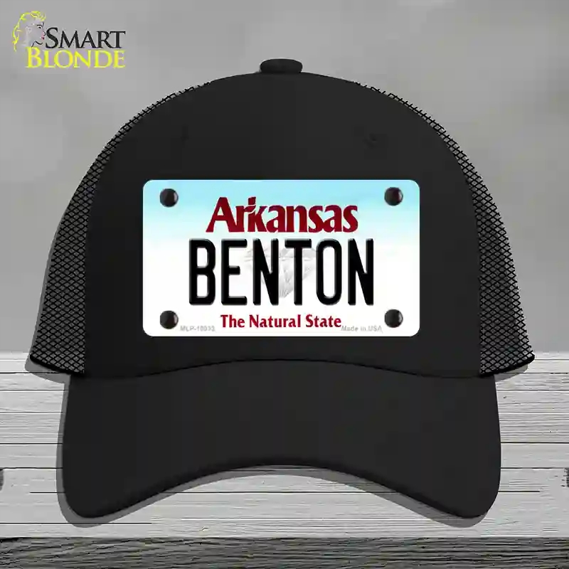 HAT01-MLP-10033 Benton Arkansas Novelty License Plate Hat, Mesh - Black
