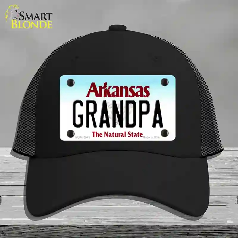 HAT01-MLP-10043 Grandpa Arkansas Novelty License Plate Hat, Mesh - Black