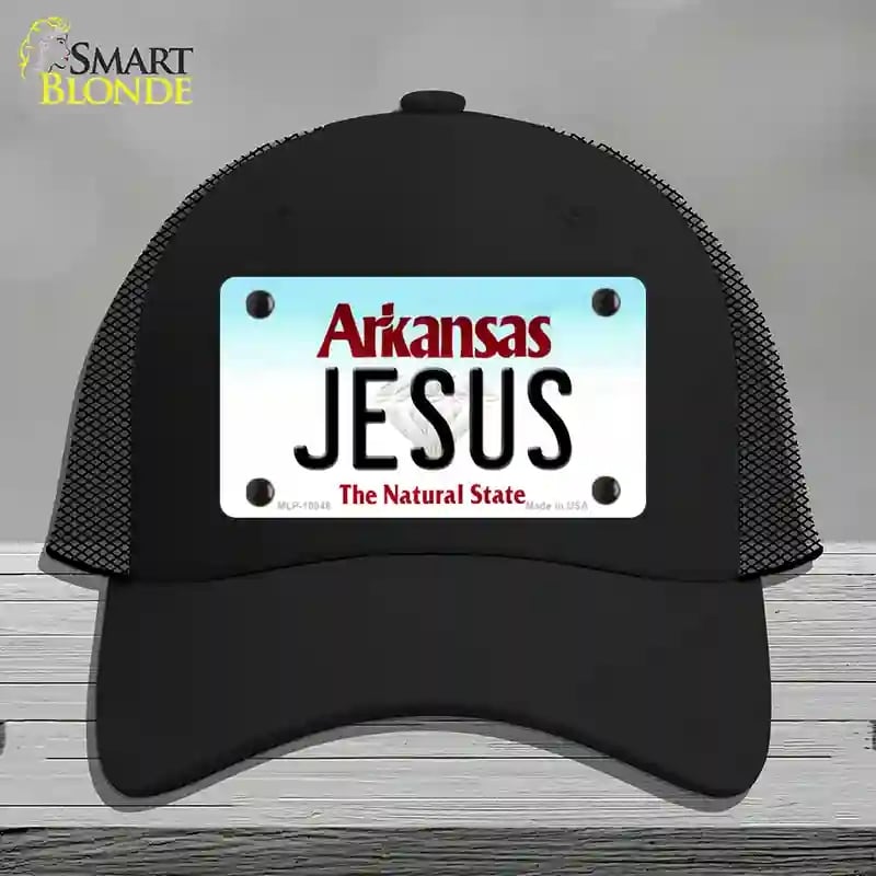 HAT01-MLP-10048 Jesus Arkansas Novelty License Plate Hat, Mesh - Black