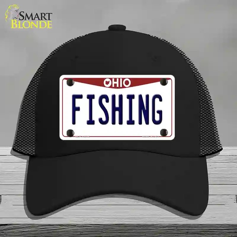 HAT01-MLP-10086 Fishing Ohio Novelty License Plate Hat, Mesh - Black