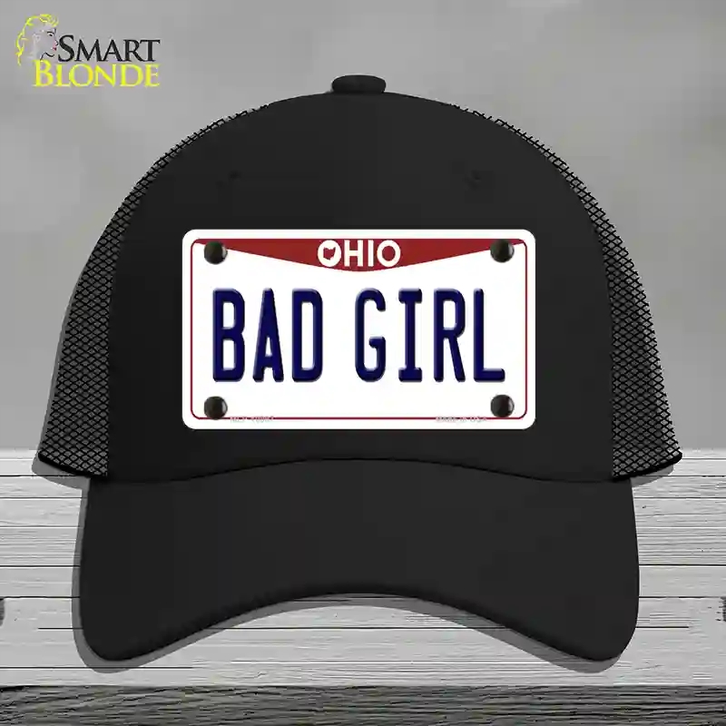 HAT01-MLP-10097 Bad Girl Ohio Novelty License Plate Hat, Mesh - Black