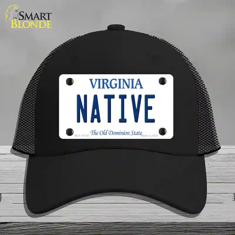 HAT01-MLP-10136 Native Virginia Novelty License Plate Hat, Mesh - Black