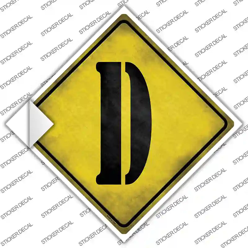 CX-269s-S Letter D Xing Novelty Diamond Sticker Decal, Small