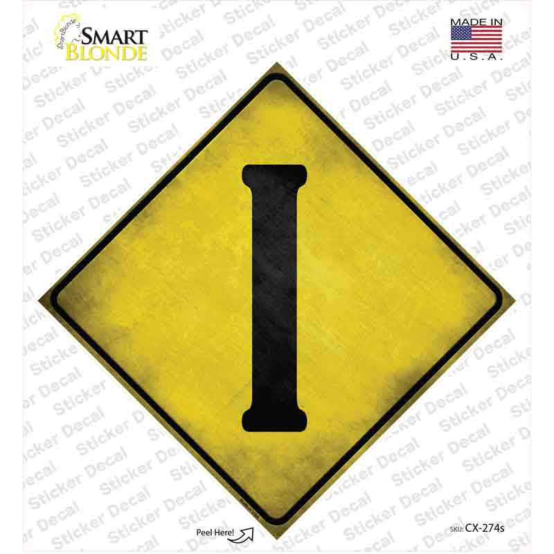 CX-274s-M Letter I Xing Novelty Diamond Sticker Decal, Medium