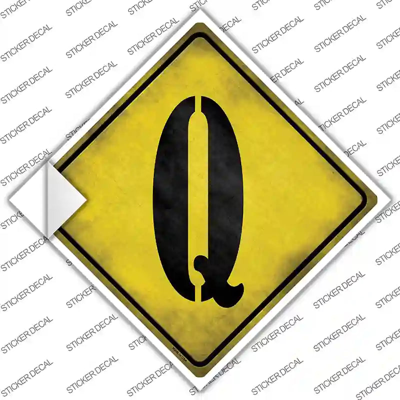 CX-282s-L Letter Q Xing Novelty Diamond Sticker Decal, Large