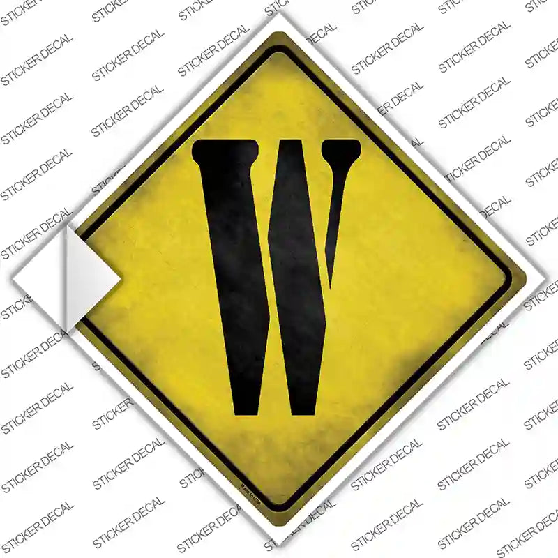 CX-288s-S Letter W Xing Novelty Diamond Sticker Decal, Small
