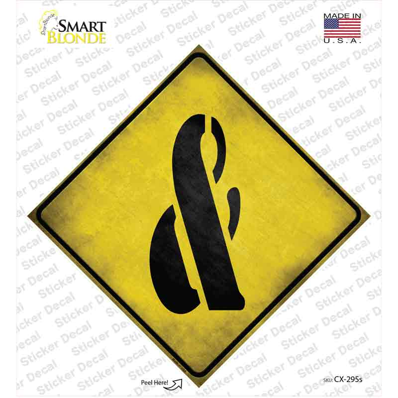 CX-295s-M Ampersand Symbol Xing Novelty Diamond Sticker Decal, Medium