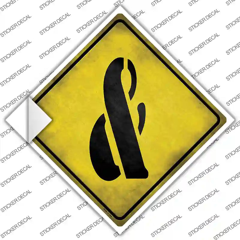 CX-295s-S Ampersand Symbol Xing Novelty Diamond Sticker Decal, Small