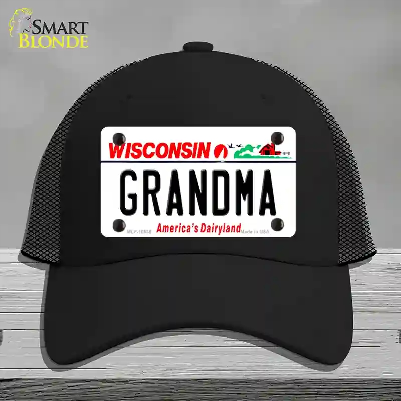 HAT01-MLP-10635 Grandma Wisconsin Novelty License Plate Hat, Mesh - Black