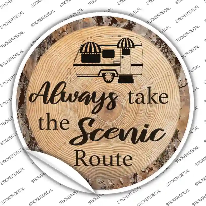 C-1390s-XL Scenic Route Novelty Circle Sticker Decal, Extra Large
