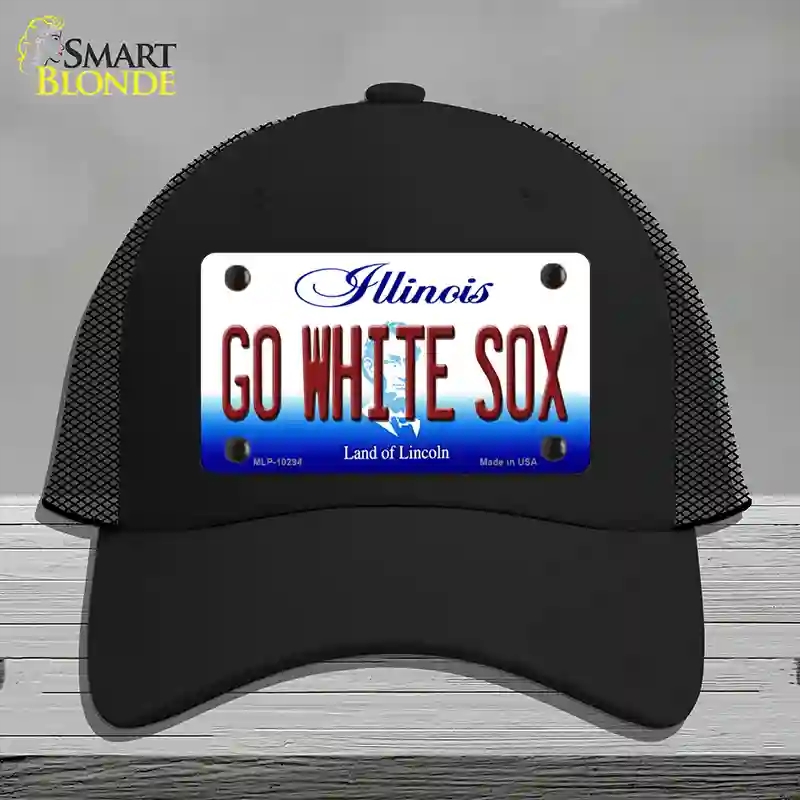 HAT01-MLP-10294 Go White Sox Illinois Novelty License Plate Hat, Mesh - Black
