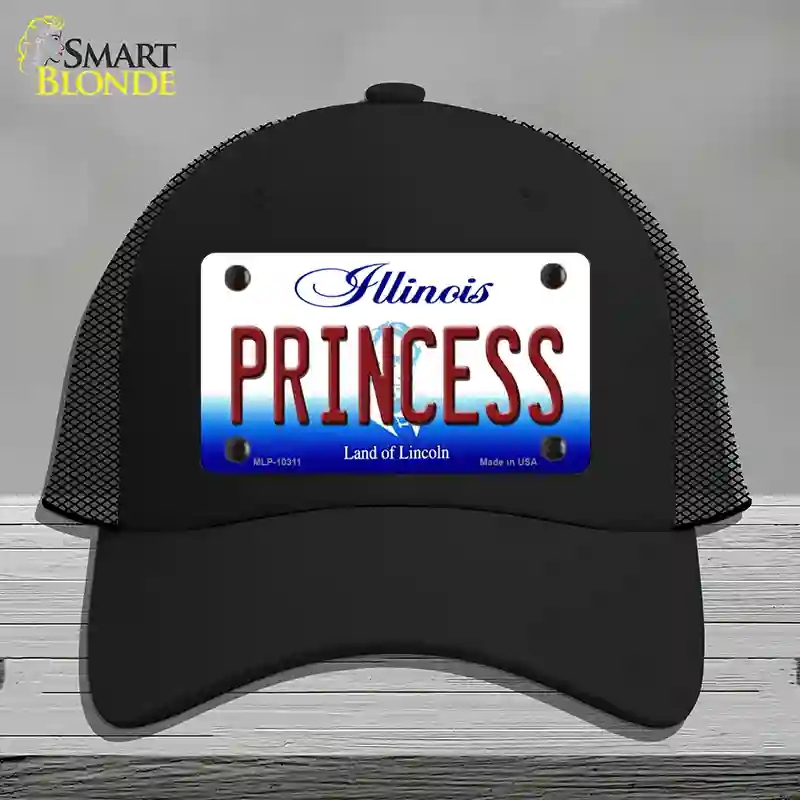 HAT01-MLP-10311 Princess Illinois Novelty License Plate Hat, Mesh - Black