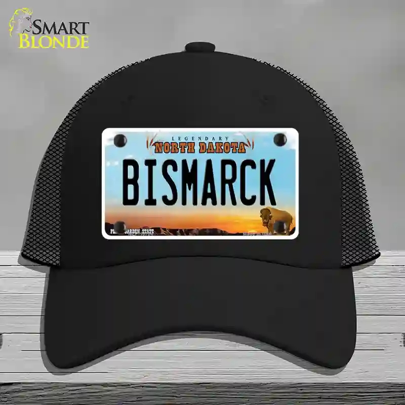 HAT01-MLP-10704 Bismarck North Dakota Novelty License Plate Hat, Mesh - Black