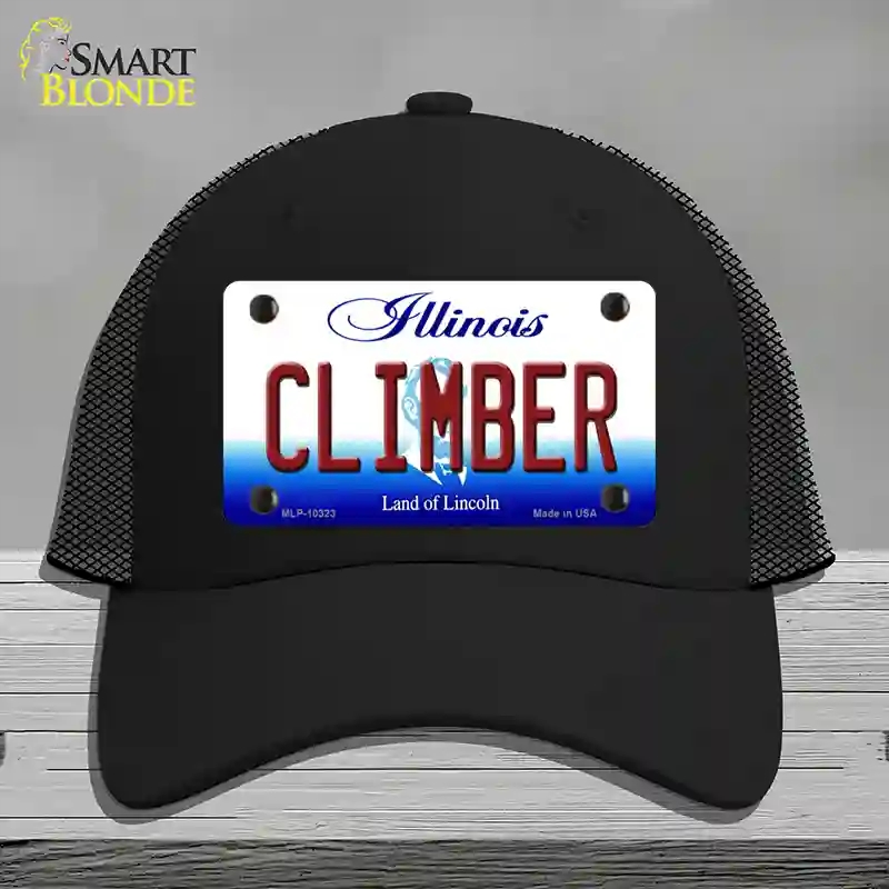 HAT01-MLP-10323 Climber Illinois Novelty License Plate Hat, Mesh - Black
