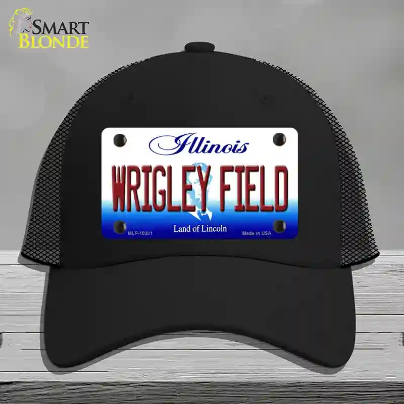 HAT01-MLP-10331 Wrigley Field Illinois Novelty License Plate Hat, Mesh - Black