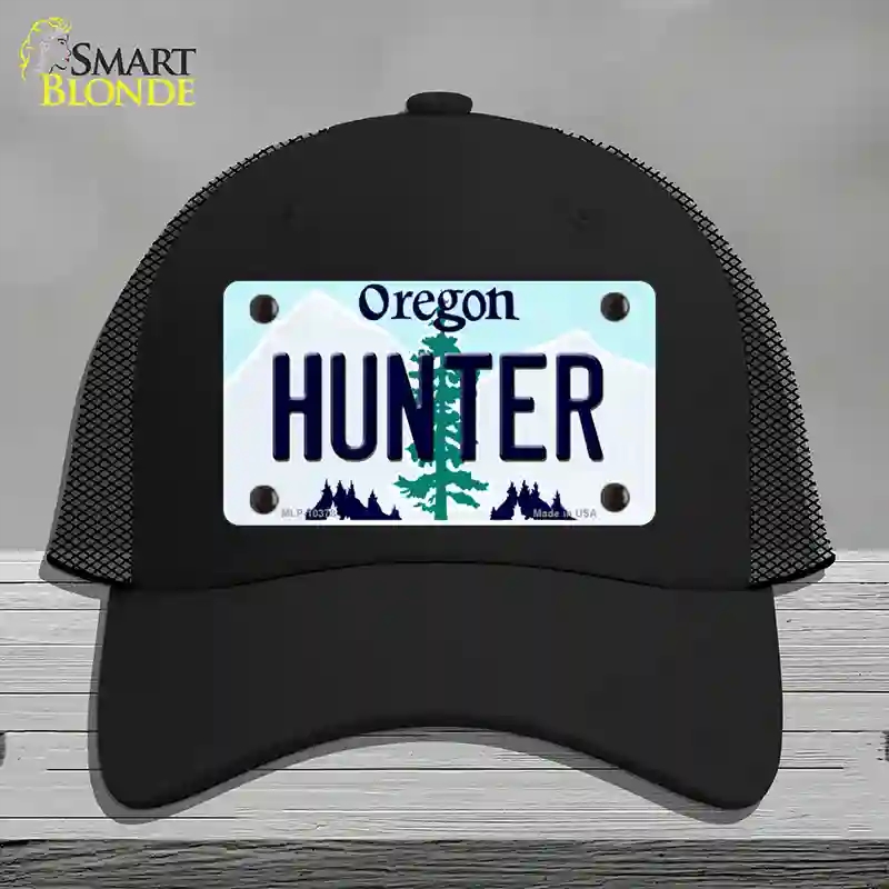 HAT01-MLP-10378 Hunter Oregon Novelty License Plate Hat, Mesh - Black
