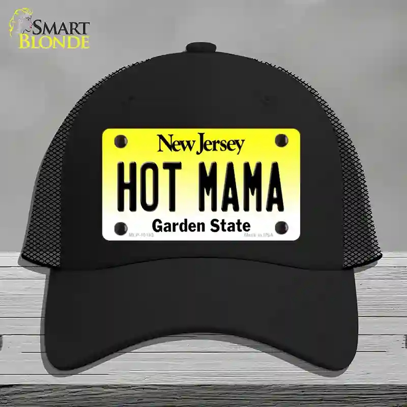 HAT01-MLP-10163 Hot Mama   Jersey Novelty License Plate Hat, Mesh - Black