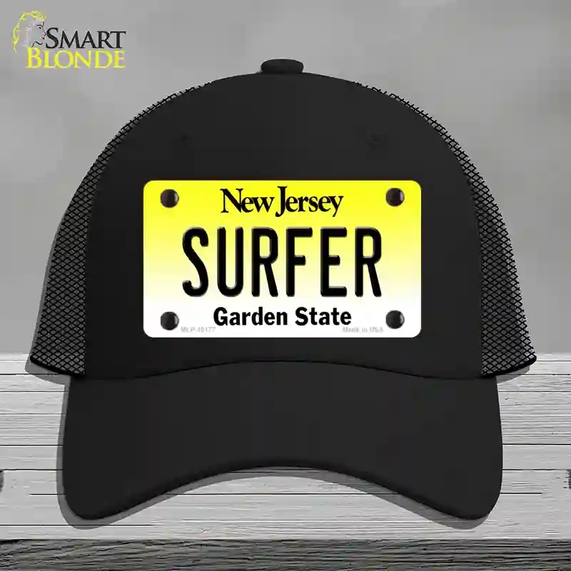 HAT01-MLP-10177 Surfer   Jersey Novelty License Plate Hat, Mesh - Black