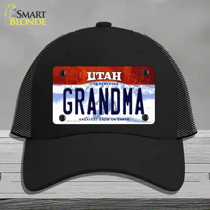 HAT01-MLP-10204 Grandma Utah Novelty License Plate Hat, Mesh - Black