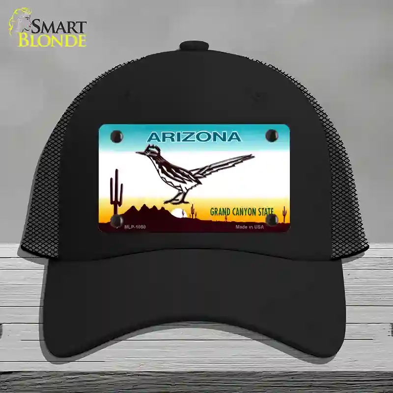 HAT01-MLP-1080 Roadrunner Arizona Novelty License Plate Hat, Mesh - Black