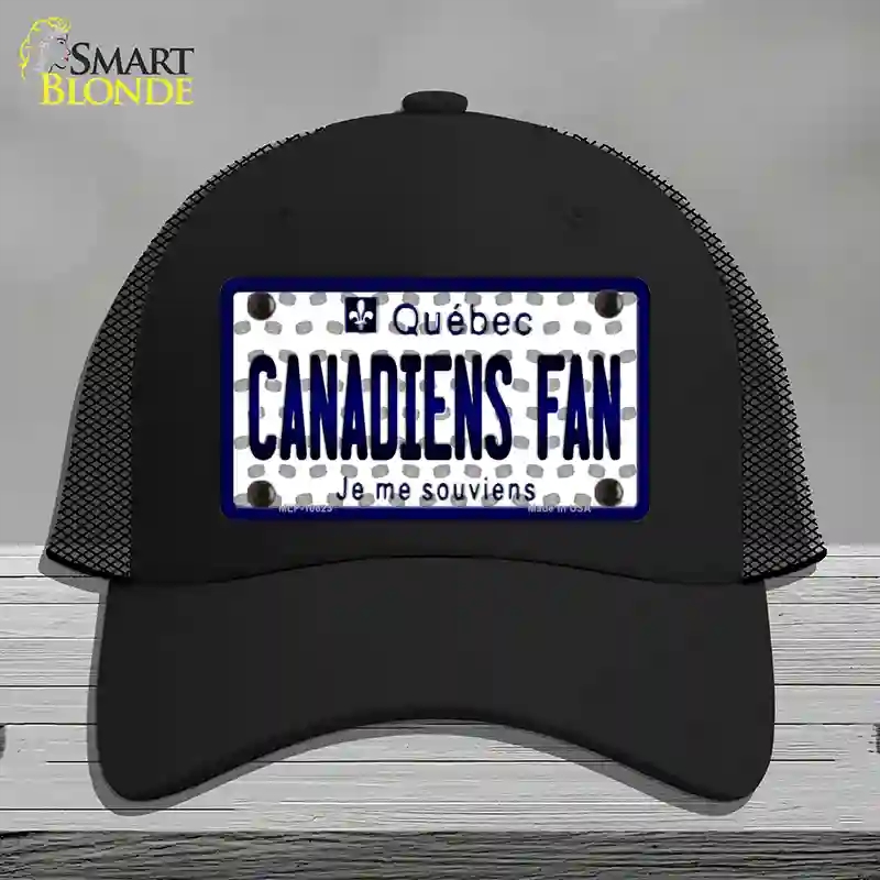 HAT01-MLP-10823 Canadiens Fan Quebec Novelty License Plate Hat, Mesh - Black
