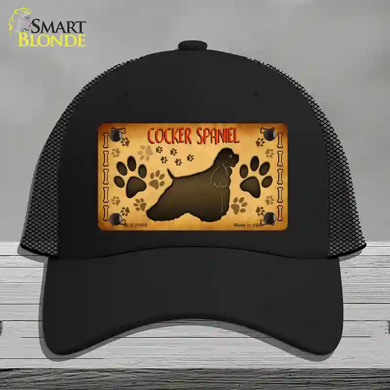 HAT01-MLP-10439 Cocker Spaniel Novelty License Plate Hat, Mesh - Black
