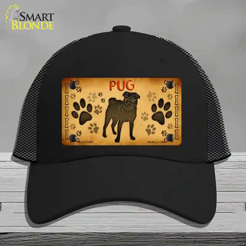 HAT01-MLP-10456 Pug Novelty License Plate Hat, Mesh - Black