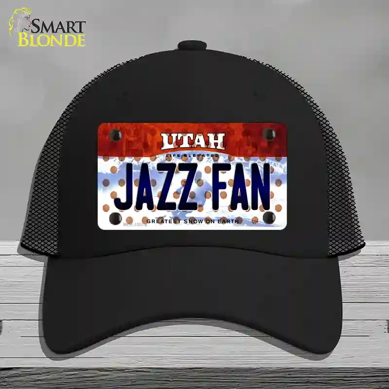 HAT01-MLP-10876 Jazz Fan Utah Novelty License Plate Hat, Mesh - Black