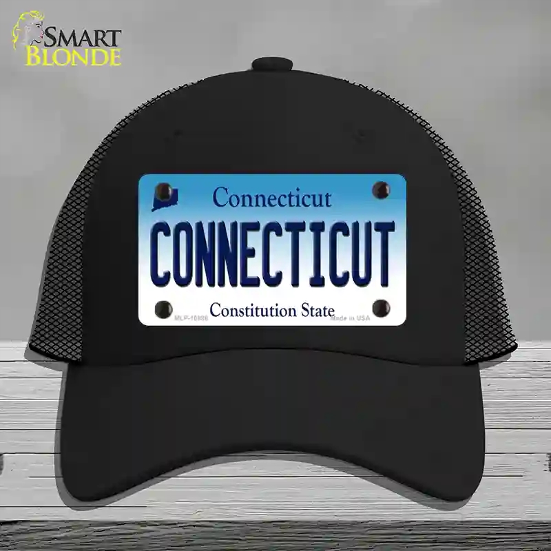 HAT01-MLP-10888 Connecticut State Novelty License Plate Hat, Mesh - Black