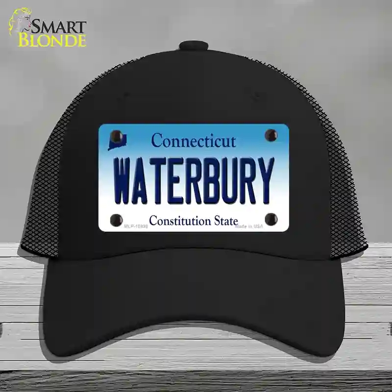 HAT01-MLP-10898 Waterbury Connecticut Novelty License Plate Hat, Mesh - Black