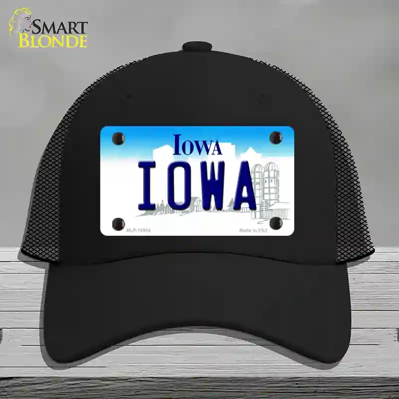 HAT01-MLP-10934 Iowa State Novelty License Plate Hat, Mesh - Black