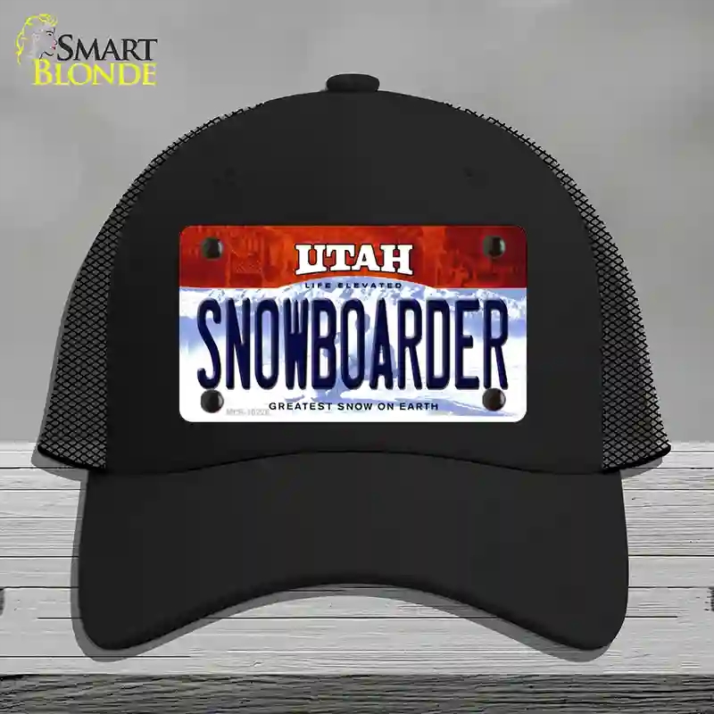 HAT01-MLP-10226 Snowboarder Utah Novelty License Plate Hat, Mesh - Black