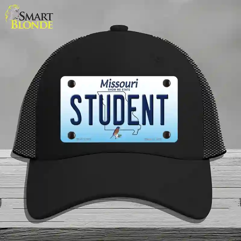 HAT01-MLP-10258 Student Missouri Novelty License Plate Hat, Mesh - Black