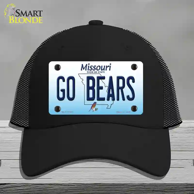 HAT01-MLP-10253 Go Bears Missouri Novelty License Plate Hat, Mesh - Black
