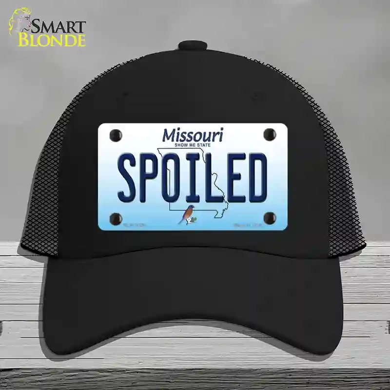HAT01-MLP-10261 Spoiled Missouri Novelty License Plate Hat, Mesh - Black