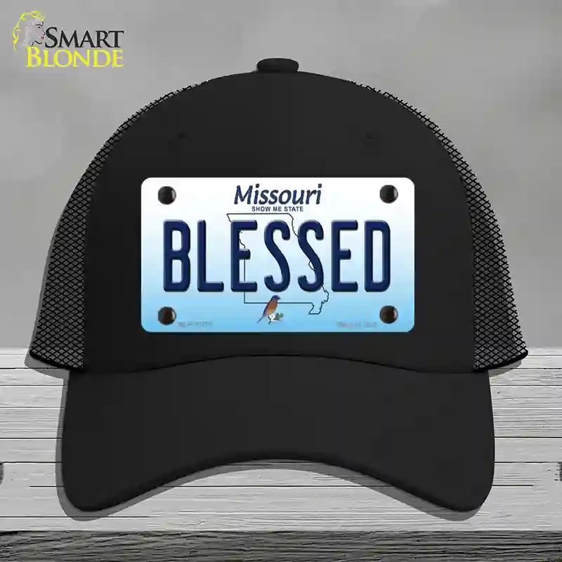 HAT01-MLP-10270 Blessed Missouri Novelty License Plate Hat, Mesh - Black
