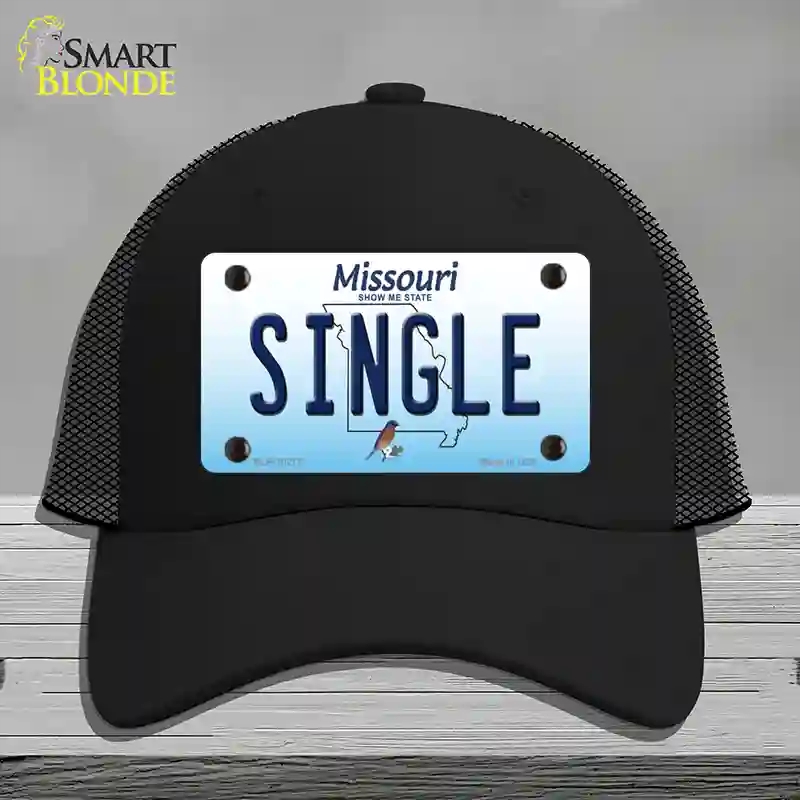 HAT01-MLP-10277 Single Missouri Novelty License Plate Hat, Mesh - Black