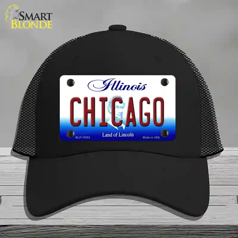 HAT01-MLP-10282 Chicago Illinois Novelty License Plate Hat, Mesh - Black