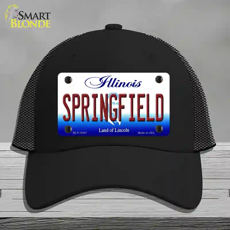HAT01-MLP-10291 Springfield Illinois Novelty License Plate Hat, Mesh - Black