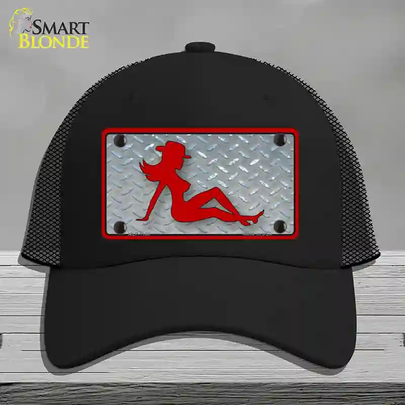 HAT01-MLP-1148 Cowgirl Mud Flap Novelty License Plate Hat, Mesh - Black